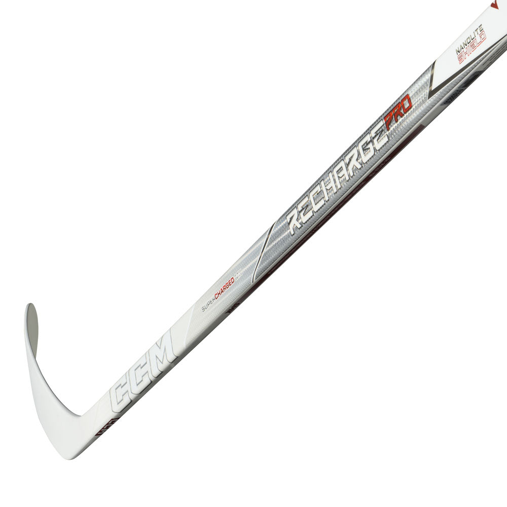 CCM Tacks Recharge Pro White Youth Hockey Stick