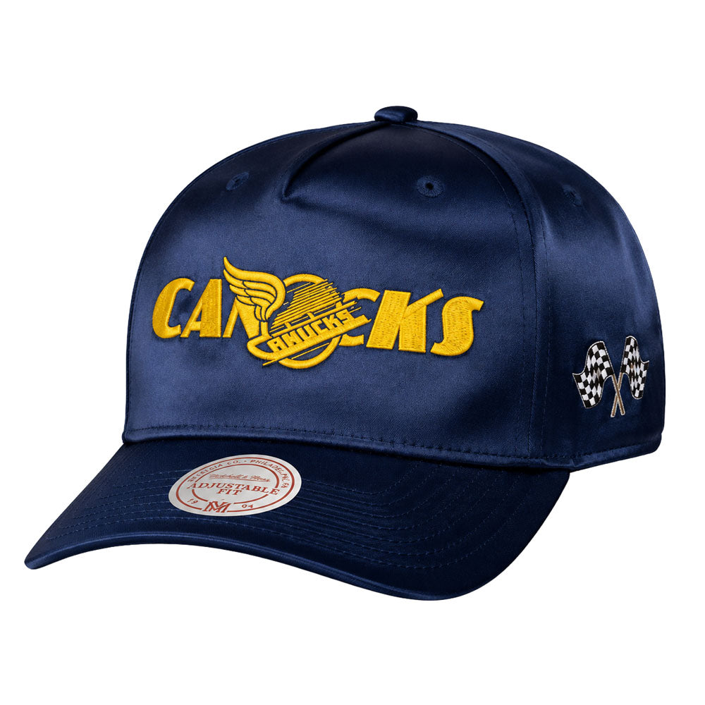 Mitchell & Ness Vancouver Canucks Ichigood Satin Navy Snapback Hat