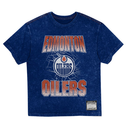 Outerstuff Edmonton Oilers Time To Shine Mineral Wash Children's Navy T Shirt