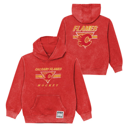 Outerstuff Calgary Flames Stellar Mineral Wash Children's Fleece Hoodie