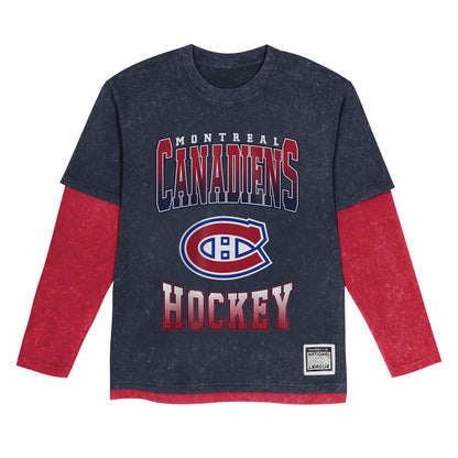 Outerstuff Montreal Canadiens Storm Bringer Mineral Wash Two-Fer Children's Shirt