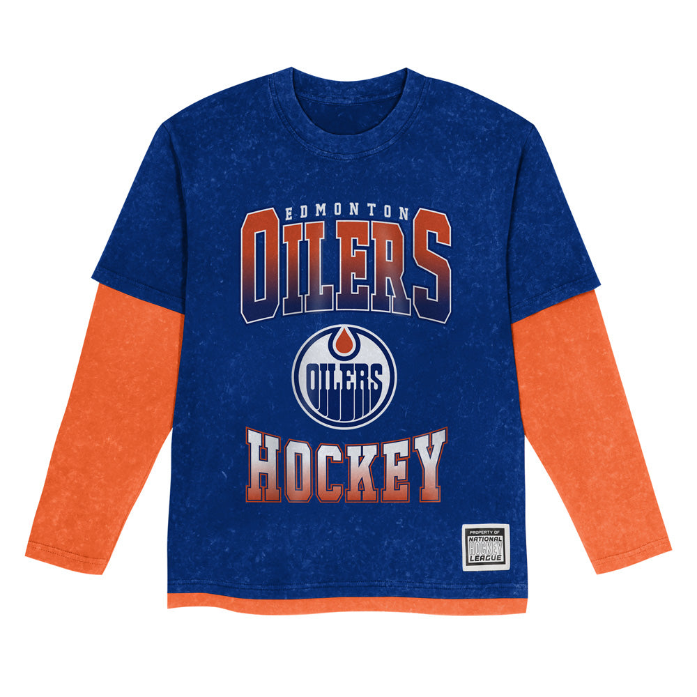 Outerstuff Edmonton Oilers Storm Bringer Mineral Wash Two-Fer Children's Shirt