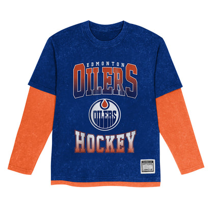 Outerstuff Edmonton Oilers Storm Bringer Mineral Wash Two-Fer Children's Shirt