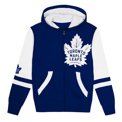 Outerstuff Toronto Maple Leafs Face Off Children's Full Zip Fleece Hoodie