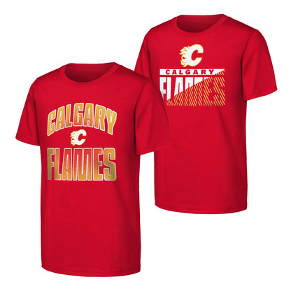 Outerstuff Calgary Flames Never Quit Youth T Shirts - 2 Pack