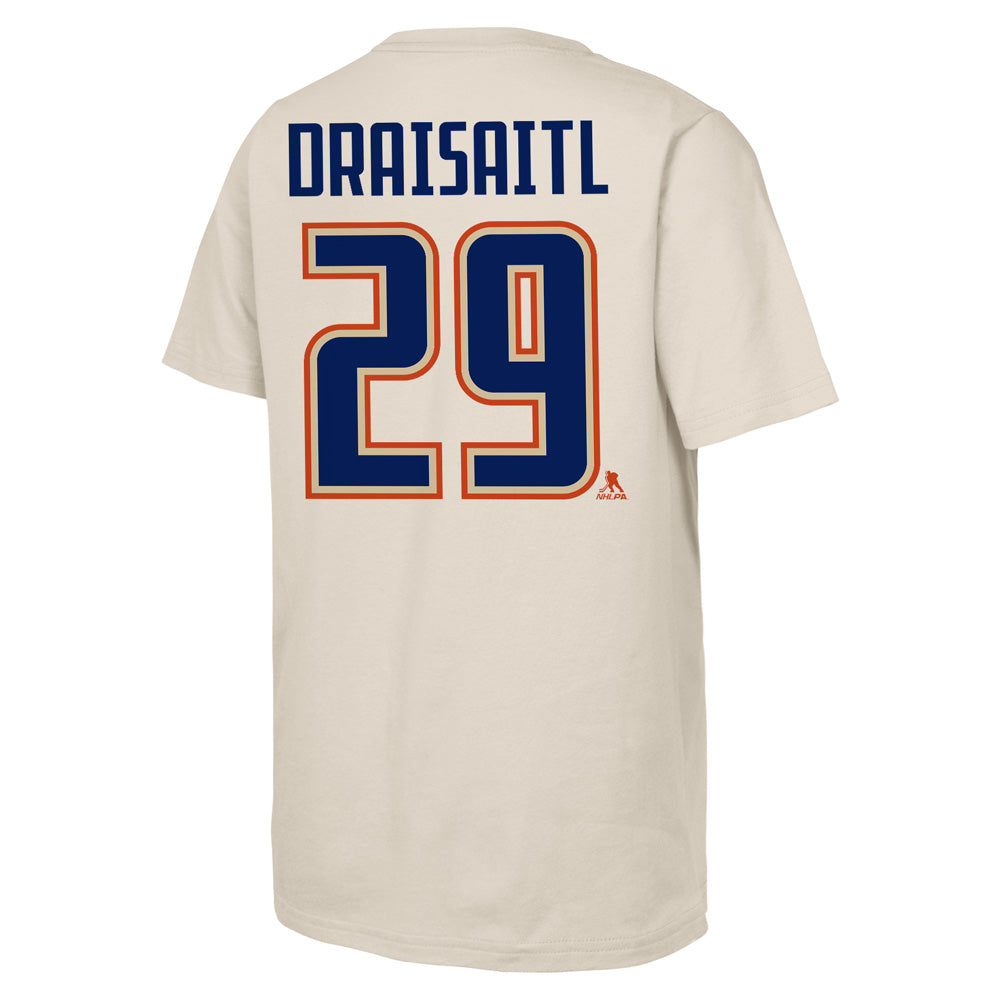 Outerstuff Edmonton Oilers Leon Draisaitl Alternate Logo Name And Number Children's Cream T Shirt