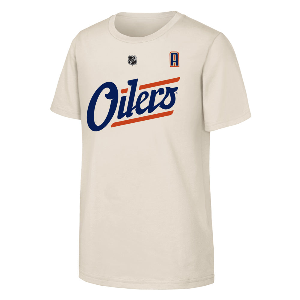 Outerstuff Edmonton Oilers Leon Draisaitl Alternate Logo Name And Number Children's Cream T Shirt
