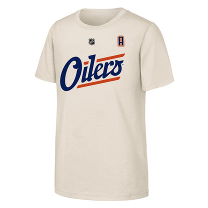Outerstuff Edmonton Oilers Leon Draisaitl Alternate Logo Name And Number Children's Cream T Shirt