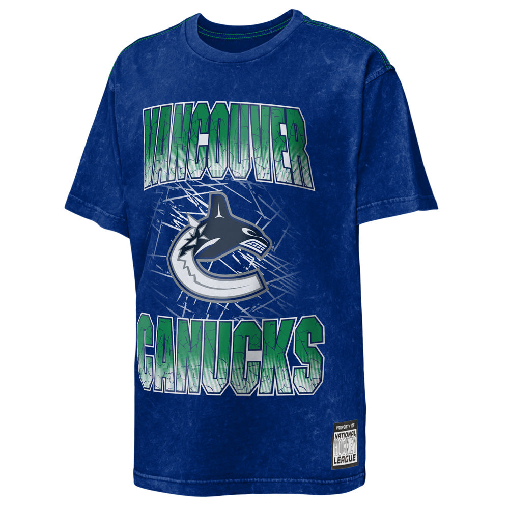 Outerstuff Vancouver Canucks Time To Shine Mineral Wash Youth Blue T Shirt