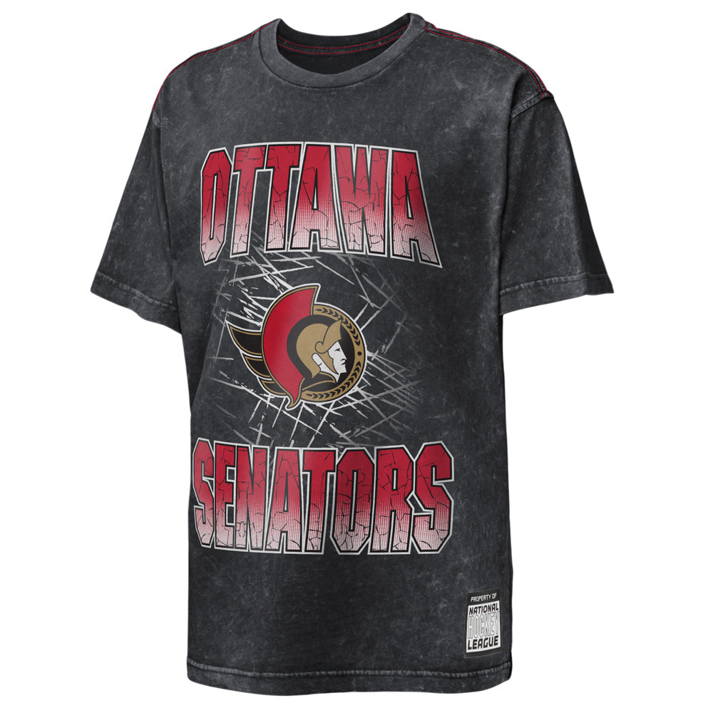 Outerstuff Ottawa Senator Time To Shine Mineral Wash Youth Black T Shirt