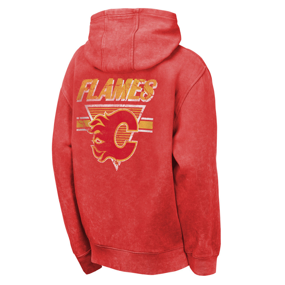 Outerstuff Calgary Flames Mineral Wash Youth Fleece Hoodie