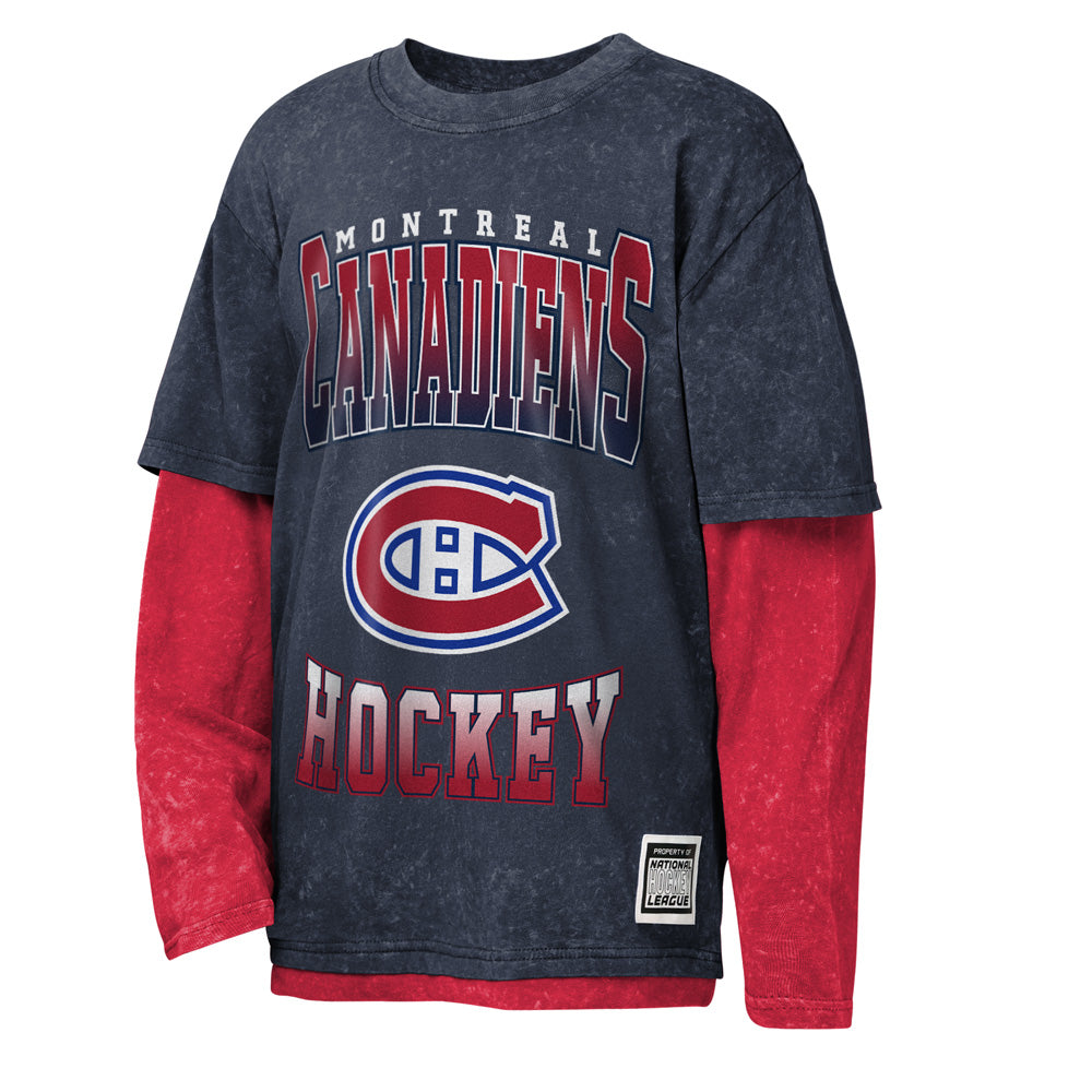 Outerstuff Montreal Canadiens Mineral Wash Two-Fer Youth Shirt