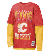 Outerstuff Calgary Flames Mineral Wash Two-Fer Youth Shirt