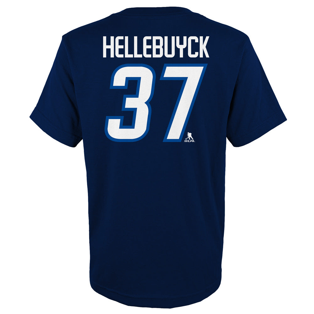 Outerstuff Winnipeg Jets Connor Hellebuyck Name And Number Youth Navy T Shirt