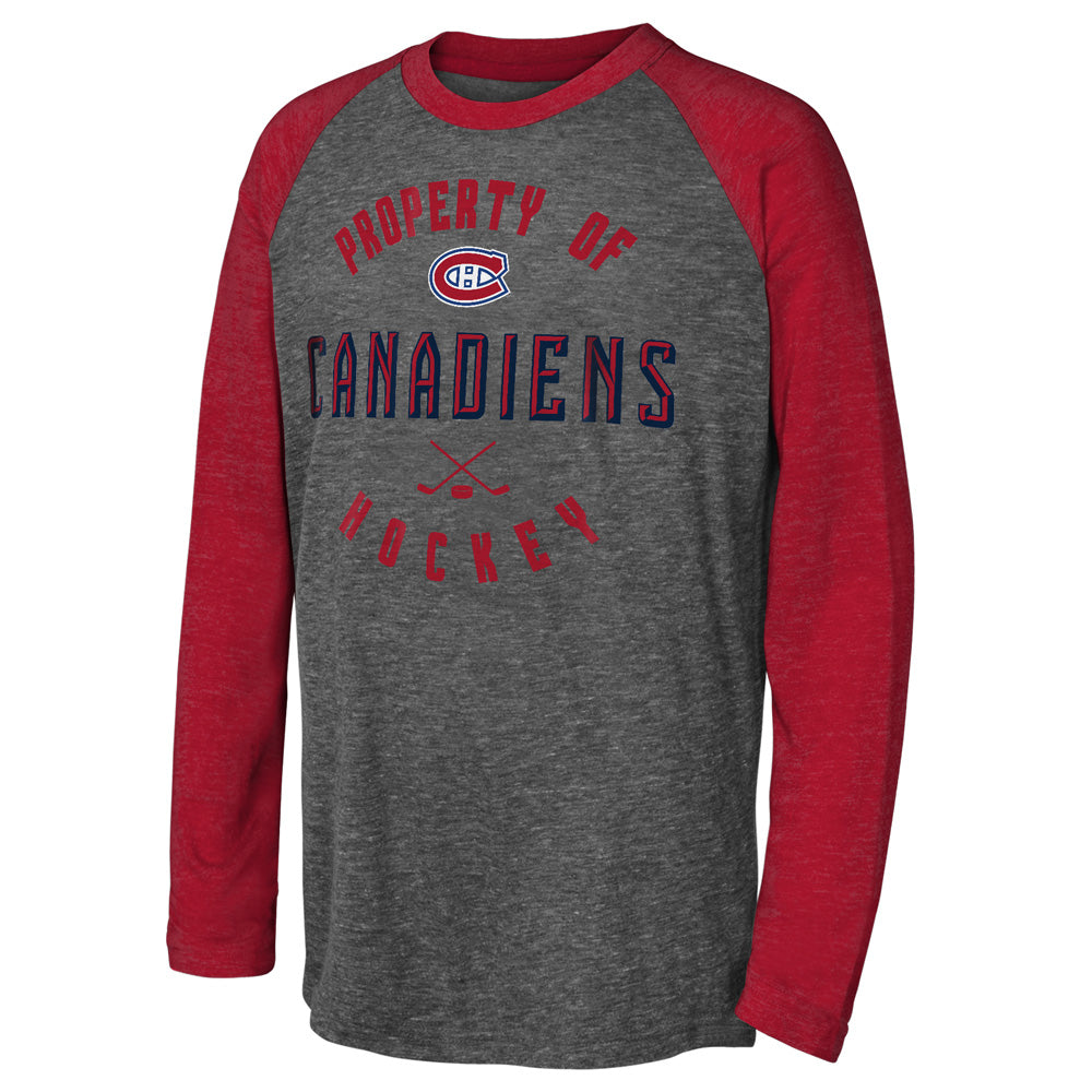 Outerstuff Montreal Canadiens Beveled Youth Triblend Raglan Shirt