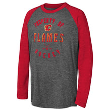 Outerstuff Calgary Flames Beveled Youth Triblend Raglan Shirt