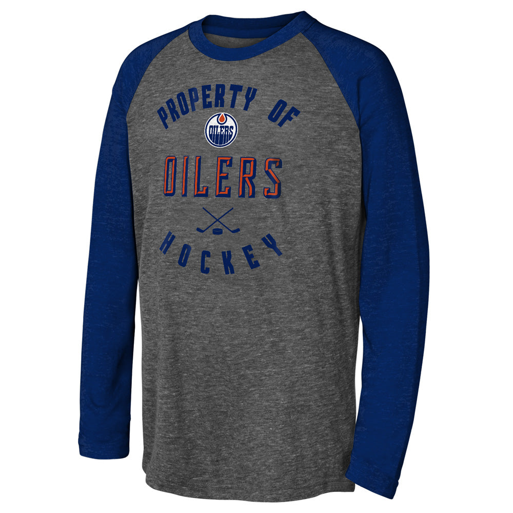 Outerstuff Edmonton Oilers Beveled Youth Triblend Raglan Shirt
