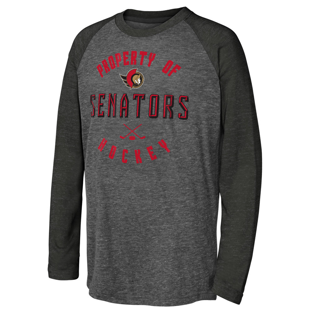 Outerstuff Ottawa Senators Beveled Youth Triblend Raglan Shirt