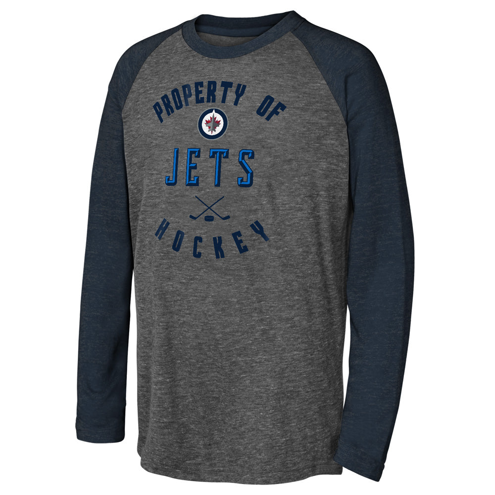 Outerstuff Winnipeg Jets Beveled Youth Triblend Raglan Shirt