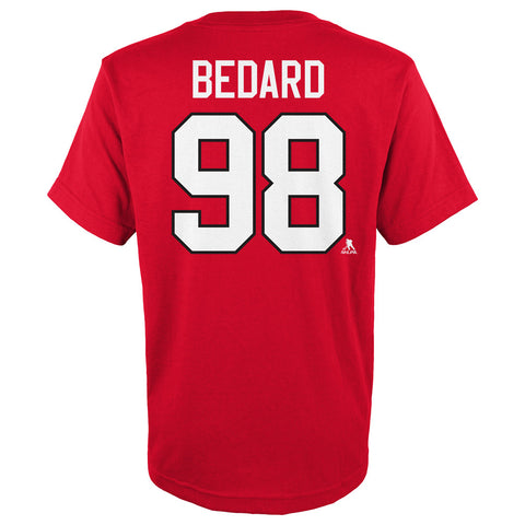 CHICAGO BLACKHAWKS CONNOR BEDARD YOUTH PLAYER T SHIRT