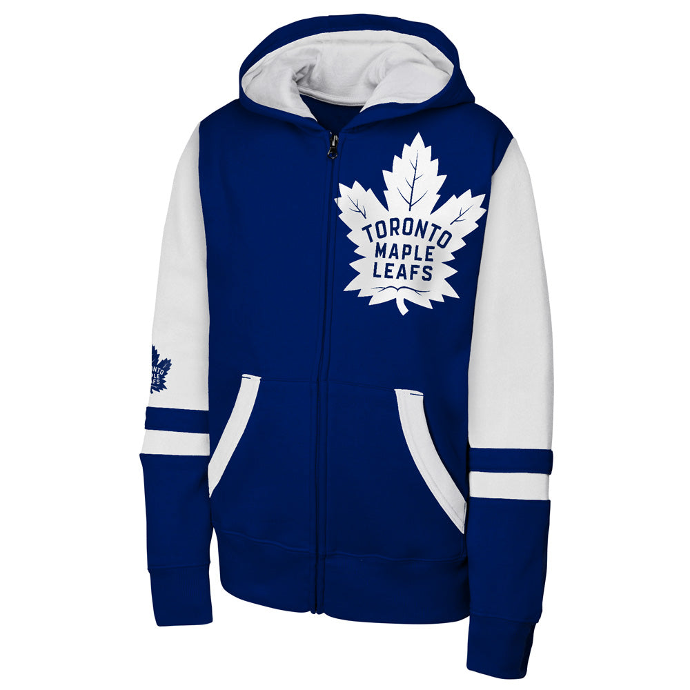 Outerstuff Toronto Maple Leafs Face Off Youth Full Zip Fleece Hoodie