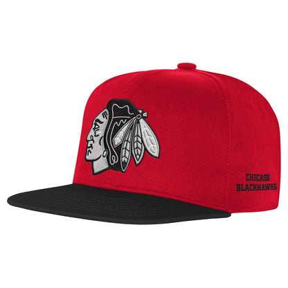 Outerstuff Chicago Blackhawks Essentials Youth Flat Brim Snapback Hat