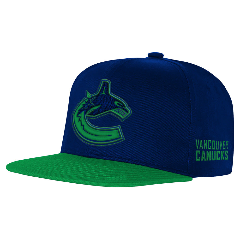 Outerstuff Vancouver Canucks Essentials Youth Flat Brim Snapback Hat