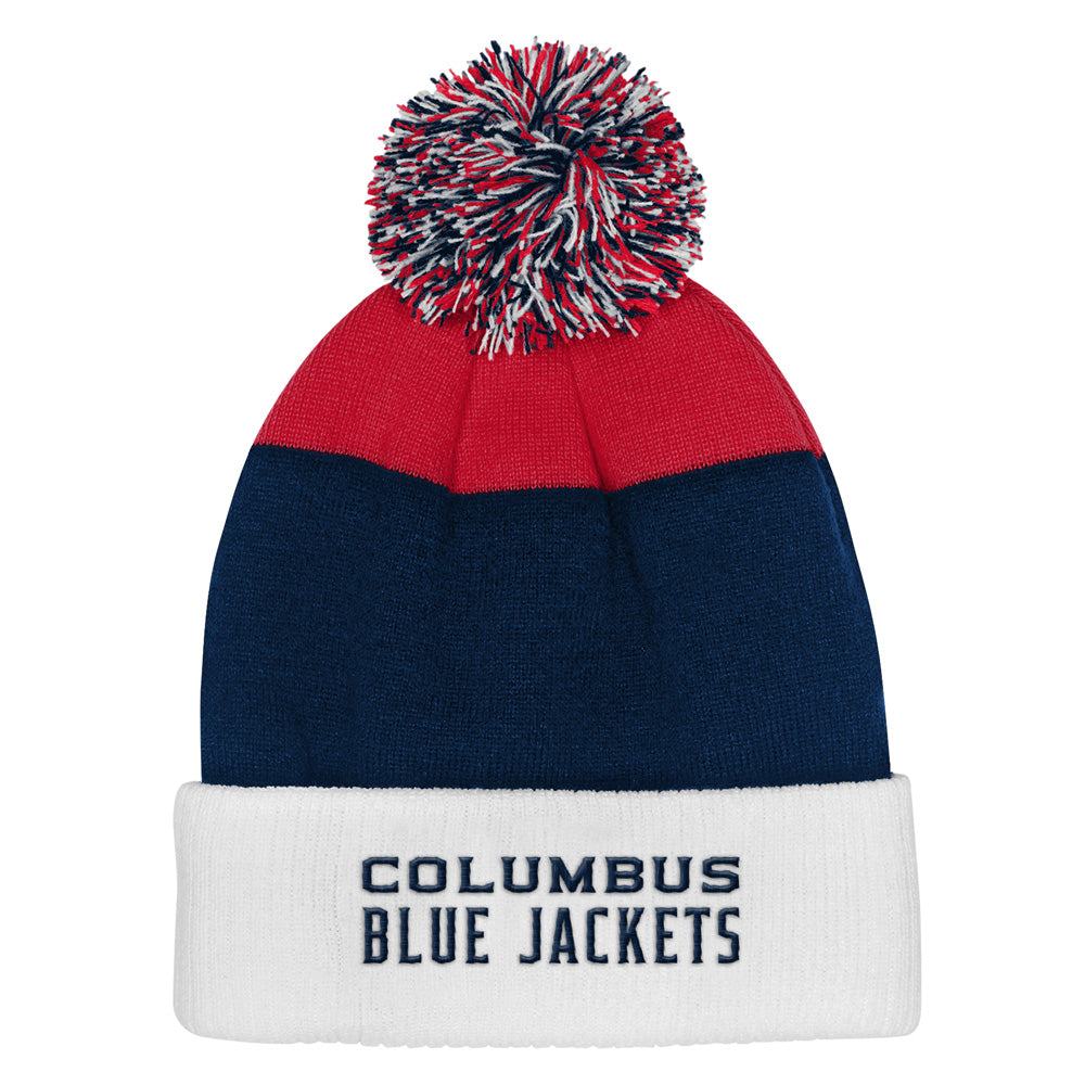 Outerstuff Columbus Blue Jackets Essentials Youth Cuffed Knit Pom Toque
