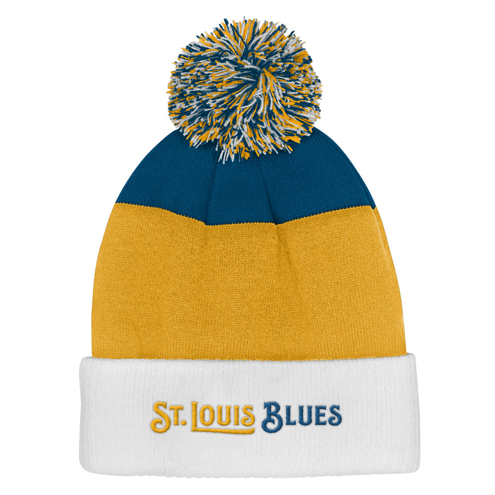 Outerstuff St. Louis Blues Essentials Youth Cuffed Knit Pom Toque