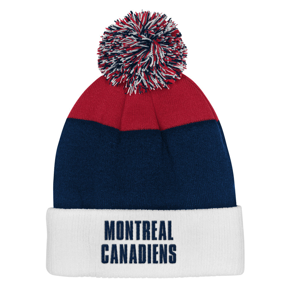 Outerstuff Montreal Canadiens Essentials Youth Cuffed Knit Pom Toque