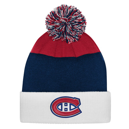 Outerstuff Montreal Canadiens Essentials Youth Cuffed Knit Pom Toque