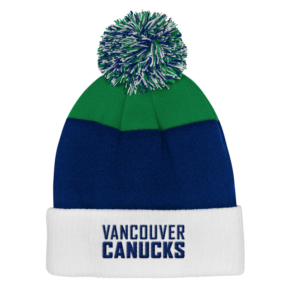 Outerstuff Vancouver Canucks Essentials Youth Cuffed Knit Pom Toque