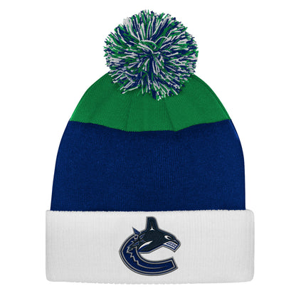 Outerstuff Vancouver Canucks Essentials Youth Cuffed Knit Pom Toque