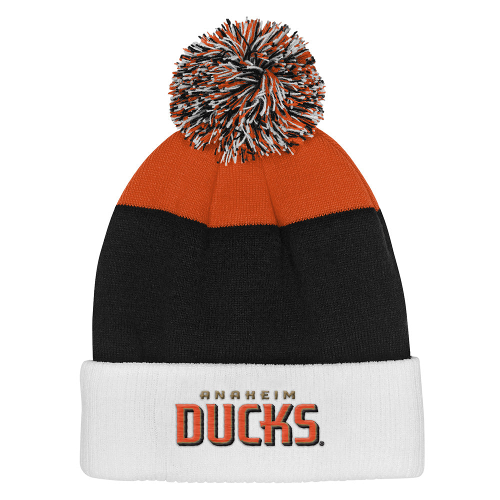 Outerstuff Anaheim Ducks Essentials Youth Cuffed Knit Pom Toque