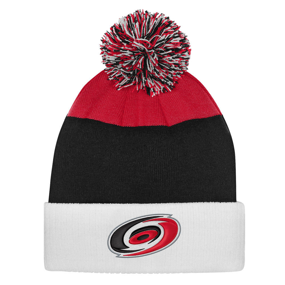Outerstuff Carolina Hurricanes Essentials Youth Cuffed Knit Pom Toque