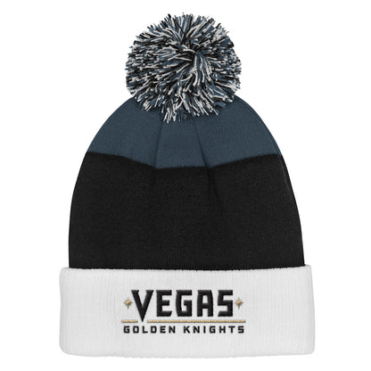 Outerstuff Vegas Golden Knights Essentials Youth Cuffed Knit Pom Toque