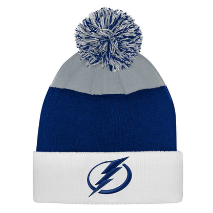 Outerstuff Tampa Bay Lightning Essentials Youth Cuffed Knit Pom Toque