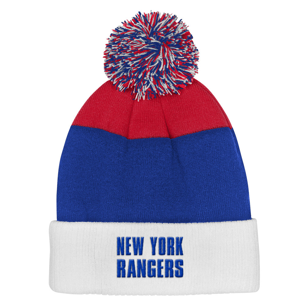 Outerstuff New York Rangers Essentials Youth Cuffed Knit Pom Toque