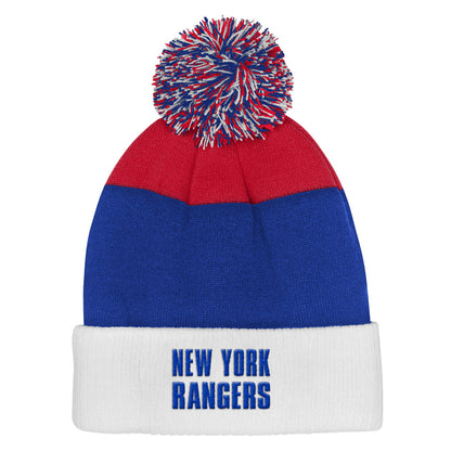 Outerstuff New York Rangers Essentials Youth Cuffed Knit Pom Toque