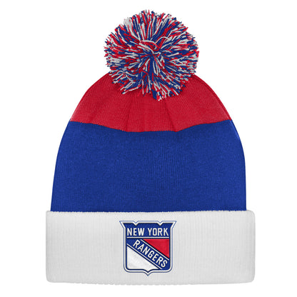 Outerstuff New York Rangers Essentials Youth Cuffed Knit Pom Toque