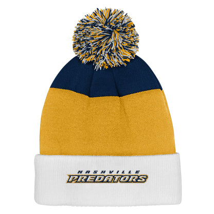Outerstuff Nashville Predators Essentials Youth Cuffed Knit Pom Toque