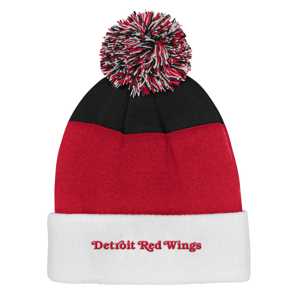 Outerstuff Detroit Red Wings Essentials Youth Cuffed Knit Pom Toque