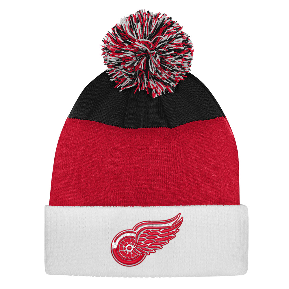 Outerstuff Detroit Red Wings Essentials Youth Cuffed Knit Pom Toque