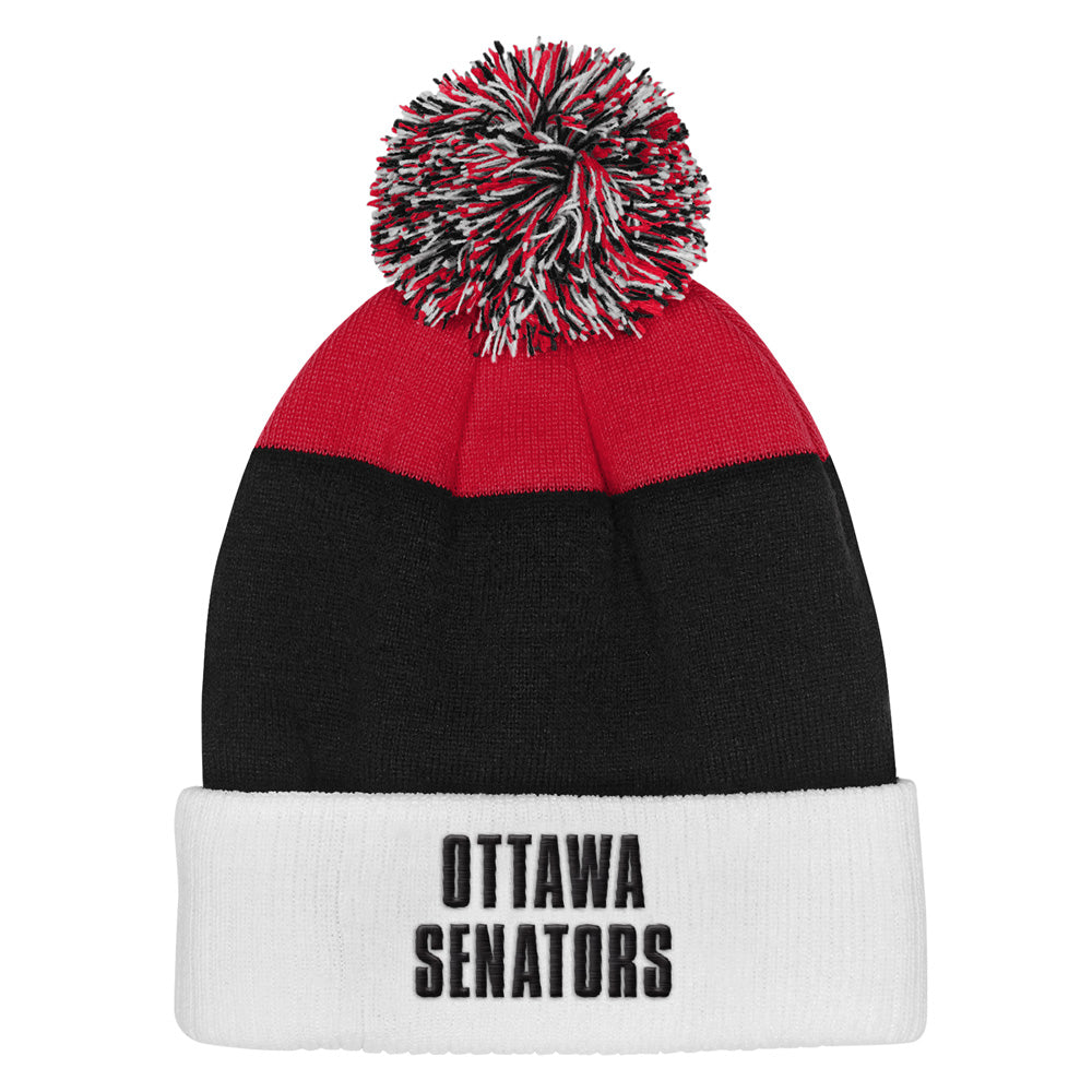 Outerstuff Ottawa Senators Essentials Youth Cuffed Knit Pom Toque