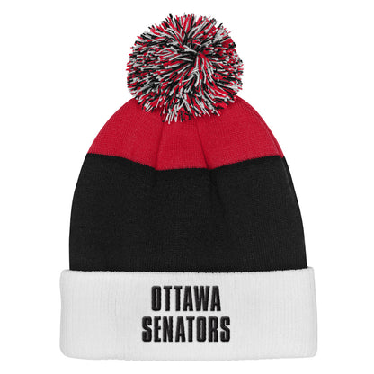Outerstuff Ottawa Senators Essentials Youth Cuffed Knit Pom Toque