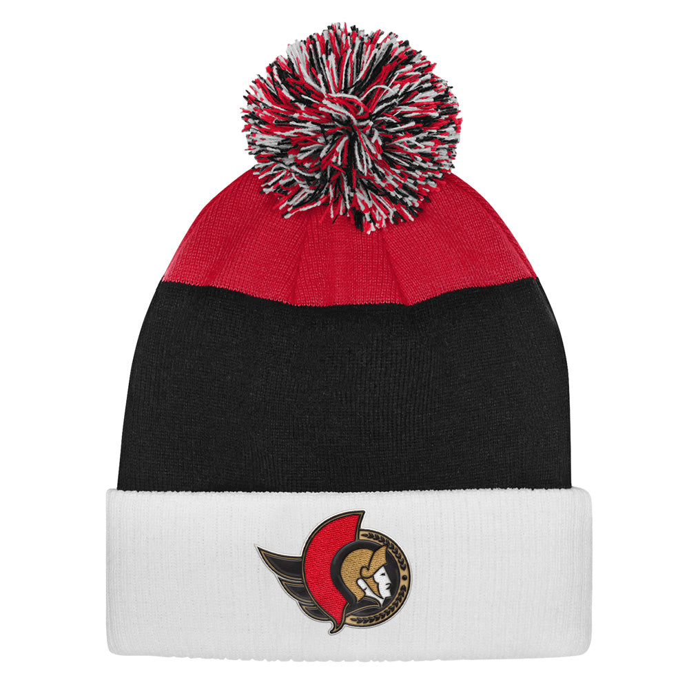 Outerstuff Ottawa Senators Essentials Youth Cuffed Knit Pom Toque