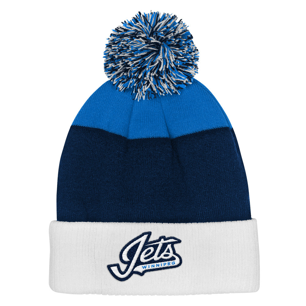 Outerstuff Winnipeg Jets Essentials Youth Cuffed Knit Pom Toque