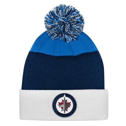 Outerstuff Winnipeg Jets Essentials Youth Cuffed Knit Pom Toque
