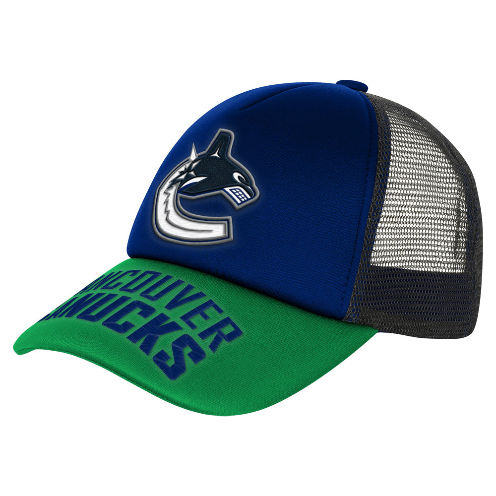 Outerstuff Vancouver Canucks True Retro Youth Meshback Trucker Hat