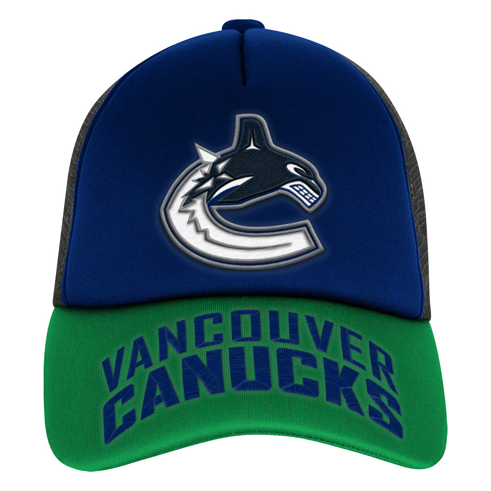 Outerstuff Vancouver Canucks True Retro Youth Meshback Trucker Hat